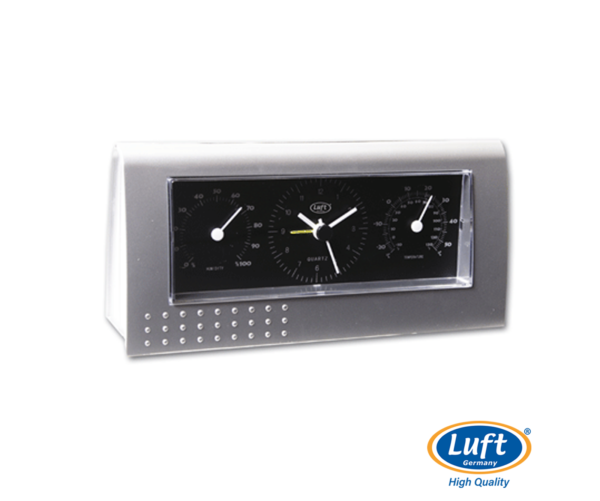 Reloj con termohigrómetro PLATEADO TH20P