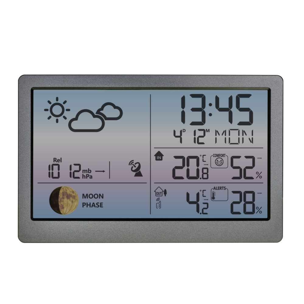 Estación Meteorológica Digital Luna Sky interior / exterior 35.1169.10  Sensor remoto con alarma, 30m de alcance, incluye 1 sensor, admite hasta 3 sensores