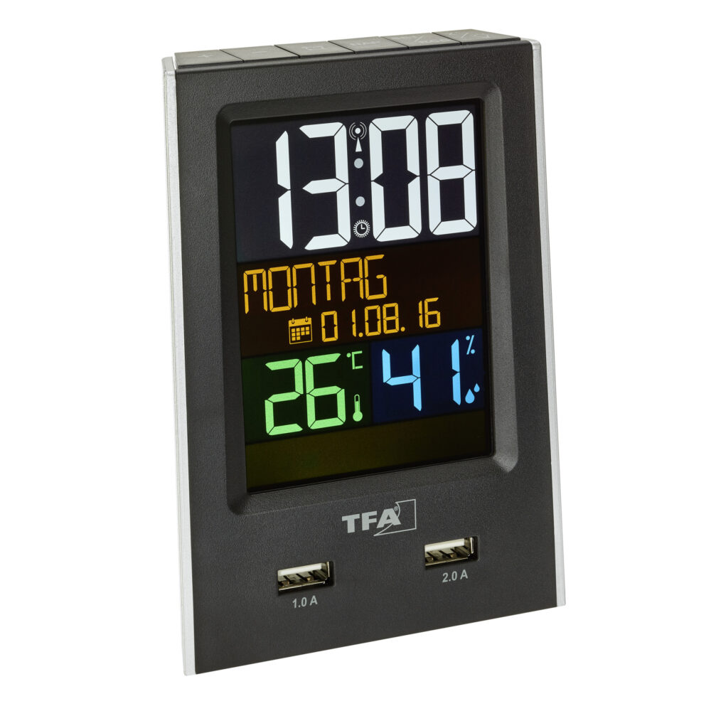 Reloj despertador digital con función de carga USB  60.2537.01