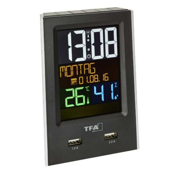 Reloj despertador digital con función de carga USB  60.2537.01