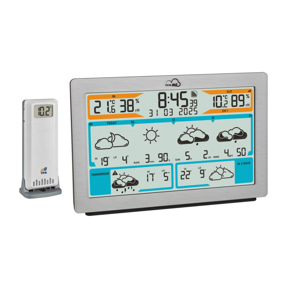 Estación meteorológica inalámbrica WLAN TFA.me ID-02, 35.8100.54 Sensor remoto T/H, con alcance de 100 metros, incluye 1 sensor, admite hasta 5 sensores