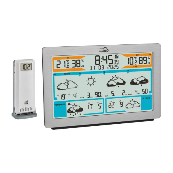 Estación meteorológica inalámbrica WLAN TFA.me ID-02, 35.8100.54 Sensor remoto T/H, con alcance de 100 metros, incluye 1 sensor, admite hasta 5 sensores