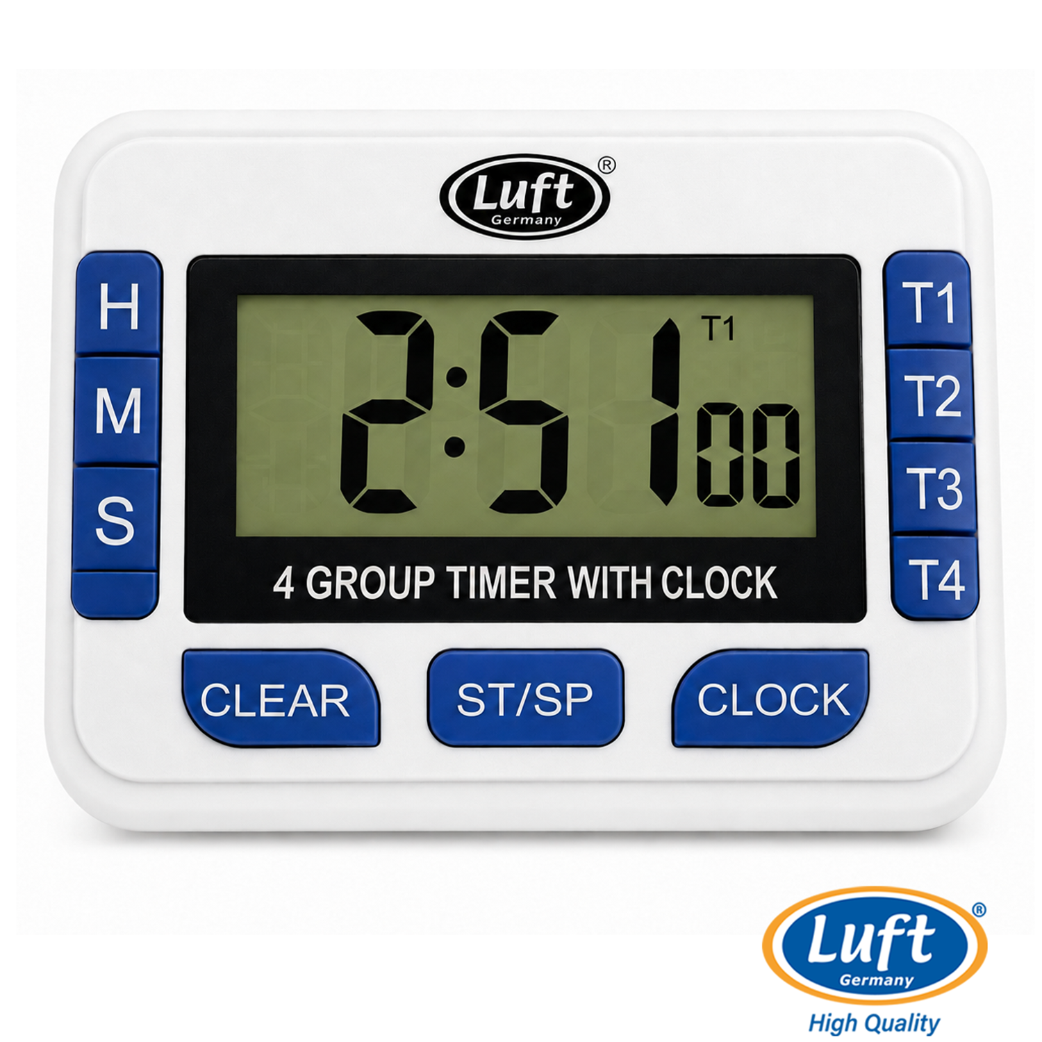 Cuadruple timer digital con reloj TI250