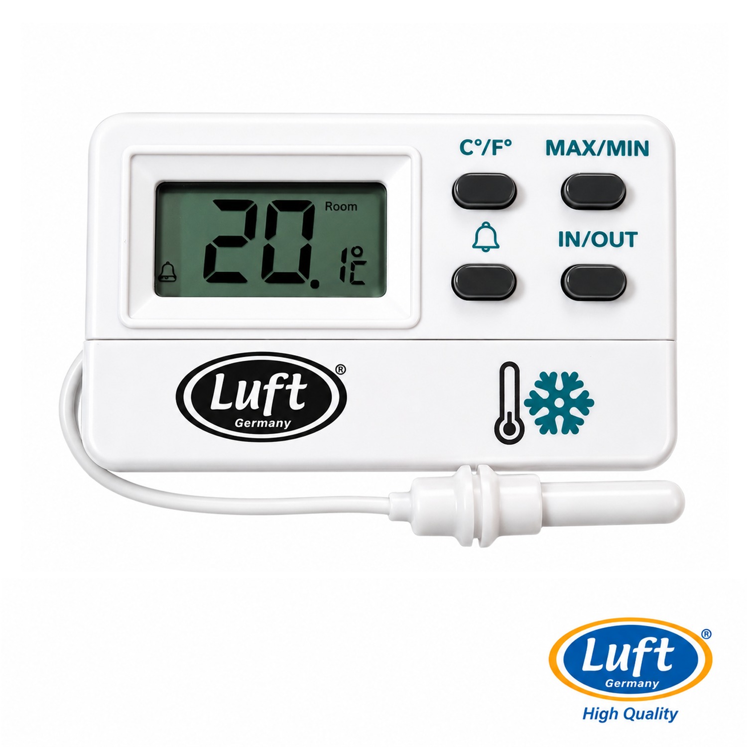 Termómetro interior y exterior, maximas y minimas con alarma programable 600A