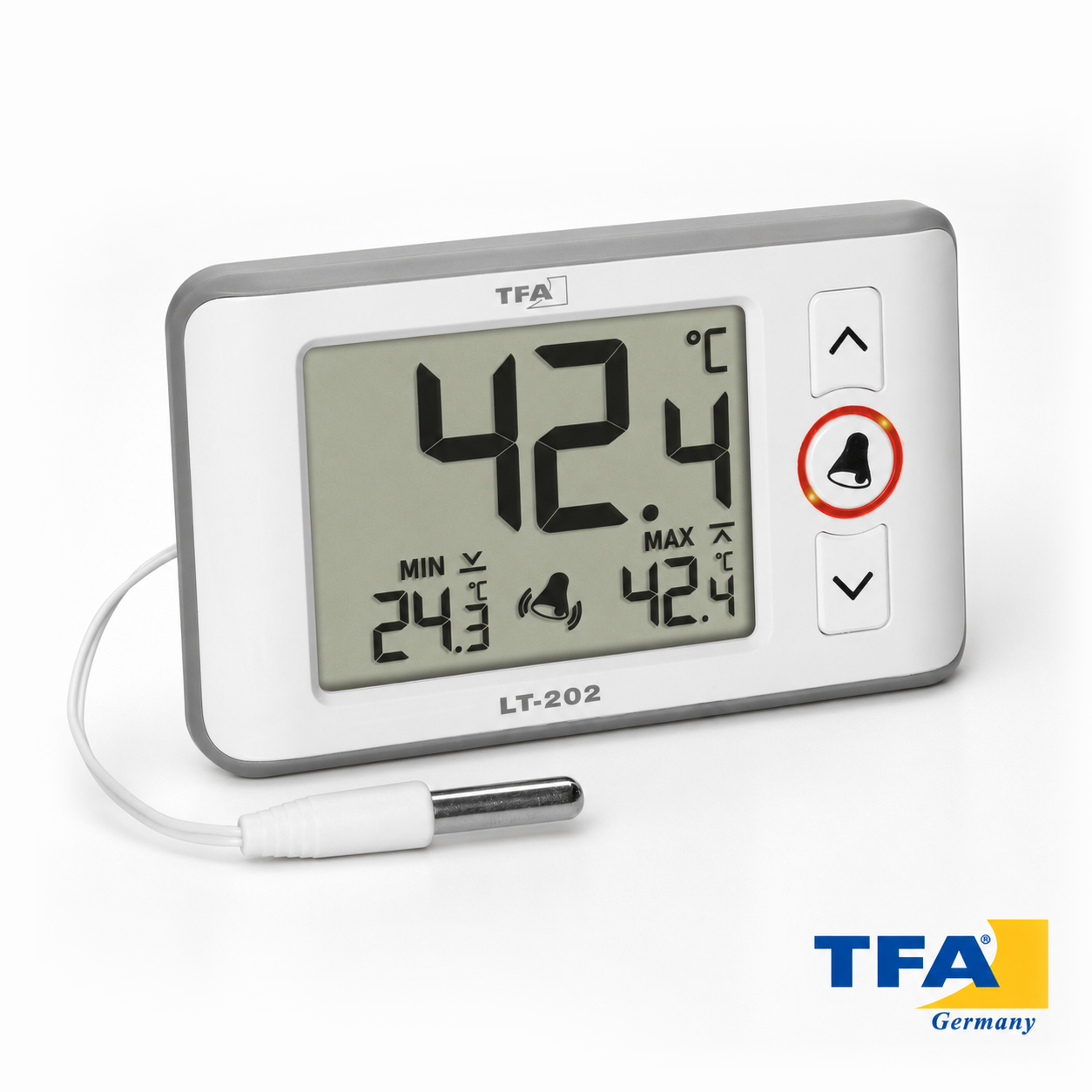 Termómetro profesional de alta precisión con alarma programable 30.1052.02