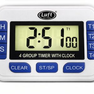 Cuadruple timer digital con reloj TI250